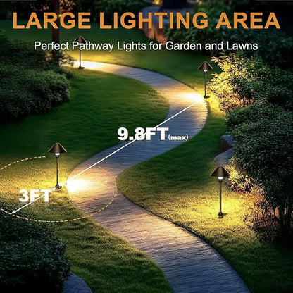 Low Voltage Pathway Lights with Timer, 4H/6H/8H Auto On/Off Low Voltage Landscape Lighting 3000K Waterproof Landscape Path Lights for Flower Bed Backyard Walkway Driveway, Set of 6