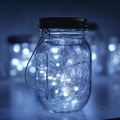 30LED Solar Mason Jar Lights, 8 Pack Jar Lid String Lights (No Jars), Waterproof Fairy Firefly Light for Garden, Patio, Outdoor, Yard, Lawn Decor(Cool White)
