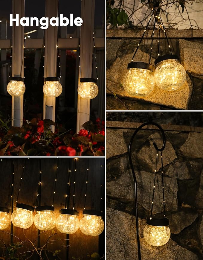 Globe Solar Lantern Set, Rustic Backyard Lighting