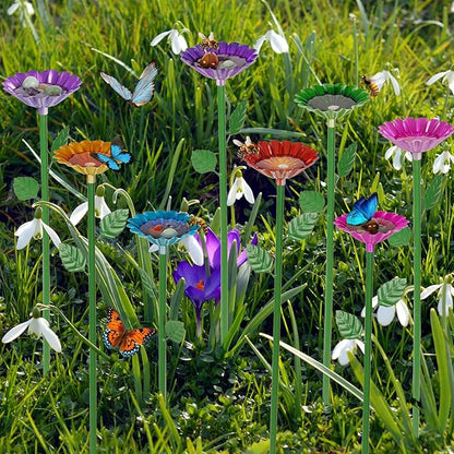 8-Pack Bee Watering Station, Metal Garden Bee Bath