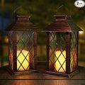 Courtyard Solar Hanging Lanterns 2-Pack, Classic Porch Decor