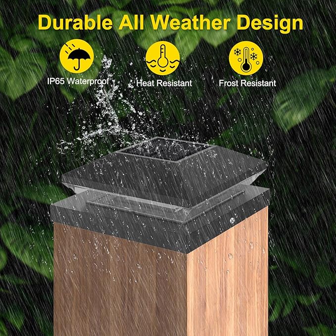 T-SUN 4x4 Solar Post Cap Lights Outdoor Waterproof, Solar Deck Fence Post Cap Lights for Wooden/Vinyl with Warm/Cool White Modes for Porch, Garden,Patio(18 Pack)