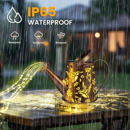 Solar Lights Outdoor Decor, Perfect Gardening Gift for Mom Women Grandma, Thoughtful Birthday Present, Hanging Lanterns Watering Can Lights for Garden, Yard, Porch, Patio Backyard Decoration