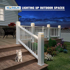 12-Pack Warm White Patio Post Cap Lights, Solar LED