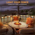 12-Pack Solar Fence Step Lights, Warm White Waterproof
