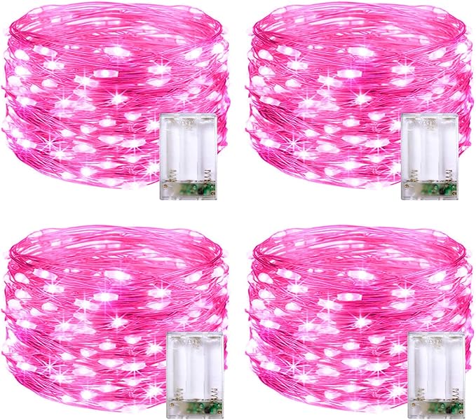 4-Pack Christmas String Lights, 1ft 50 LED Waterproof Twinkle Lights