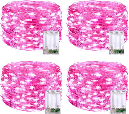 4-Pack Christmas String Lights, 1ft 50 LED Waterproof Twinkle Lights