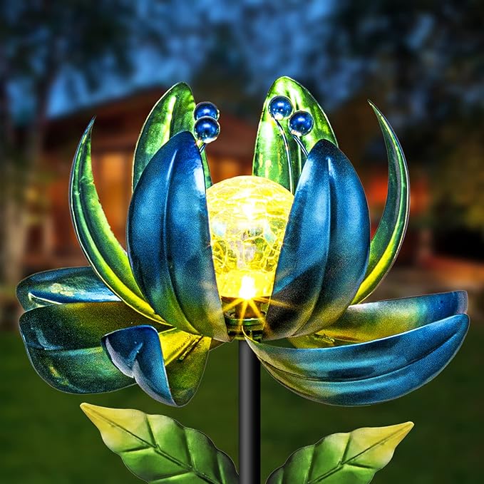 Blue Solar Path Lights, Outdoor Yard LED