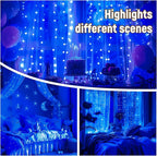8ft Blue Outdoor Edison String Lights, Weatherproof