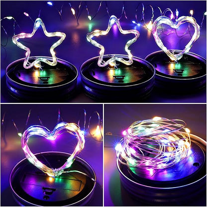 VOOKRY Solar Mason Jar Lid Lights - 10 Pack 30 Led Mason Jar Solar Lights Outdoor Fairy Lights with Hangers(No Jars) Waterproof for Mason Jar DIY Lanterns Patio Garden Decor Table Lights(Multicolor)