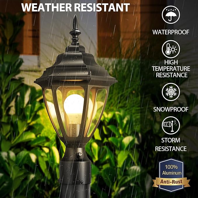 Lamp Post Light for Outdoor Posts, Waterproof