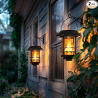 Solar Garden Lanterns 2-Pack, Yard Hanging LED Decor