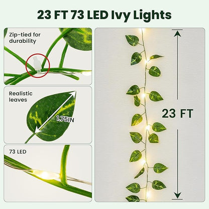 23ft Warm White String Lights for Patio, Waterproof LED