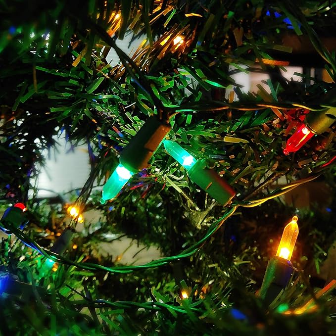 2-Pack Christmas LED String Lights, Waterproof Timer Lights