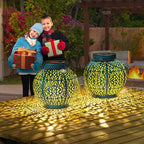 Backyard Solar Lantern Set 2-Pack, Rustic Backyard Lighting