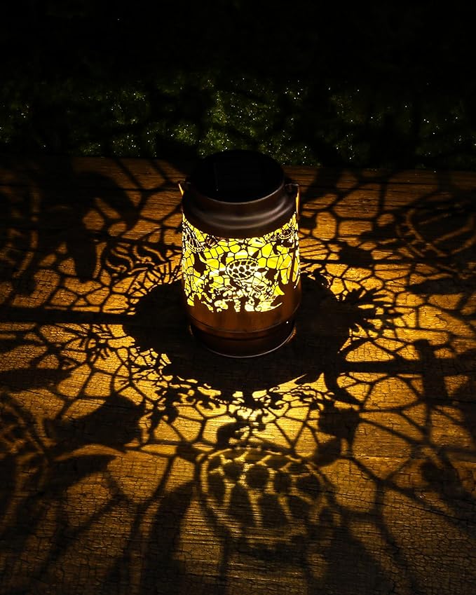 Sea Turtle Gifts for Women - Metal Solar Lights Outdoor Waterproof Hanging Lanterns Decor Outside Garden Yard Patio Lawn Tabletop Lighting Decoration Turtles Birthday Gift for Mom Grandma