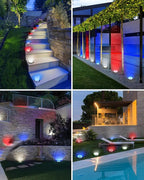 24-Pack Cool White In-Ground Solar Lights, Flat LED Landscape