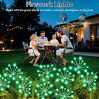2-Pack Green Solar Path Lights, Outdoor Garden LED