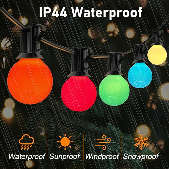 25ft Christmas LED String Lights, Waterproof Timer Lights