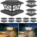 8-Pack Solar Post Cap Lights, Black Waterproof