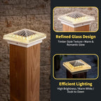 Solar Post Cap Lights 2-Pack, Waterproof LED