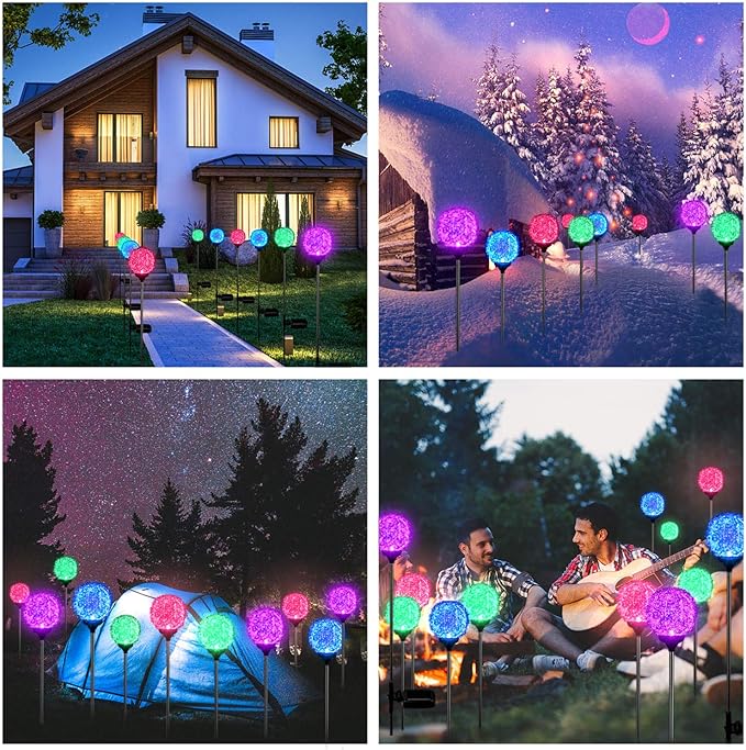 Solar Yard Path Lights 2-Pack, Waterproof