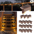 16-Pack Solar Stair Step Lights, Warm White Waterproof