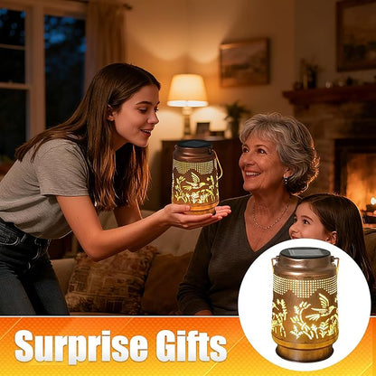 1 Pack Hummingbird Solar Lantern - Outdoor Decorative Solar Lanterns for Garden, Patio and Porch - Waterproof Hanging Lantern for Outside - Perfect Gifts for Women
