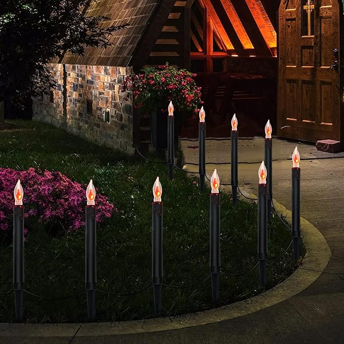 Black Solar Path Lights, Outdoor Walkway LED