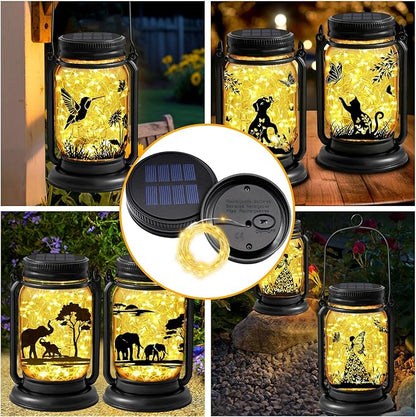 2 Pack Solar Light Replacement Top, Replacement Solar Light Parts for Mason Jar Lantern,Outdoor Decorative Waterproof Table Fairy Lights for Patio Yard Lawn Tree
