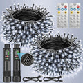 2-Pack 66ft Christmas LED String Lights, Waterproof Timer Lights
