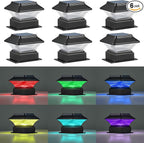 6-Pack Solar Post Cap Lights, 5-Mode Waterproof