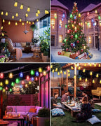 Outdoor Globe Café String Lights, 120ft LED Bulbs