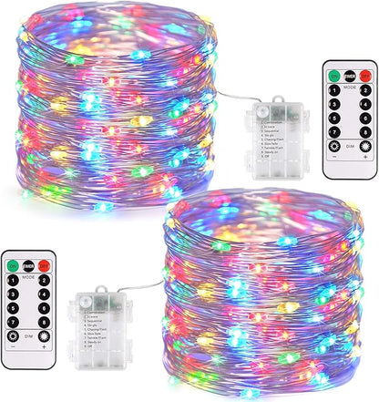 2-Pack Christmas String Lights, 132ft 400 LED Waterproof Twinkle Lights