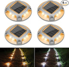 4-Pack Warm White Solar Dock Lights, Outdoor LED