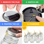 6-Pack Outdoor String Lights, Cool White Waterproof LED