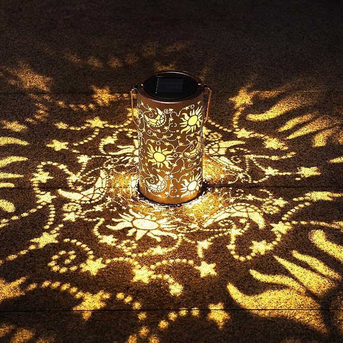 Elegant Hanging Solar Lanterns for Backyard, Waterproof LED
