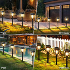 6-Pack Solar Pathway Lights, Waterproof LED Driveway Lights