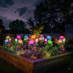 Solar Flower Garden Statue Light, Outdoor Decor