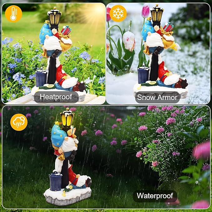 Gnome Solar Lawn Figurine Light, Waterproof