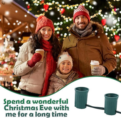 500 Ft C9/E17 Ul Listed String Light Cord Wire Spool, Christmas C9 Light Wire Stringer Strand Set for Outdoor Patio Xmas Tree Roofline, 12 Spacing, Green