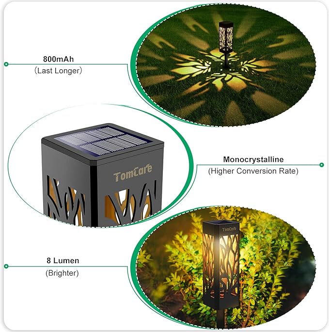 8-Pack Solar Path Lights, Outdoor Garden LED