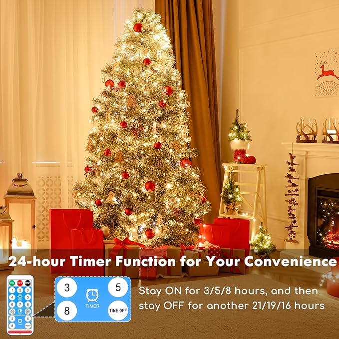 Lakumu 132FT(66*2) Rechargeable Fairy Lights Battery Operated, Twinkle Lights with Remote &Timer, Warm White LED String Lights for Bedroom Waterproof Outdoor Camping DIY Wedding Christmas Decorations