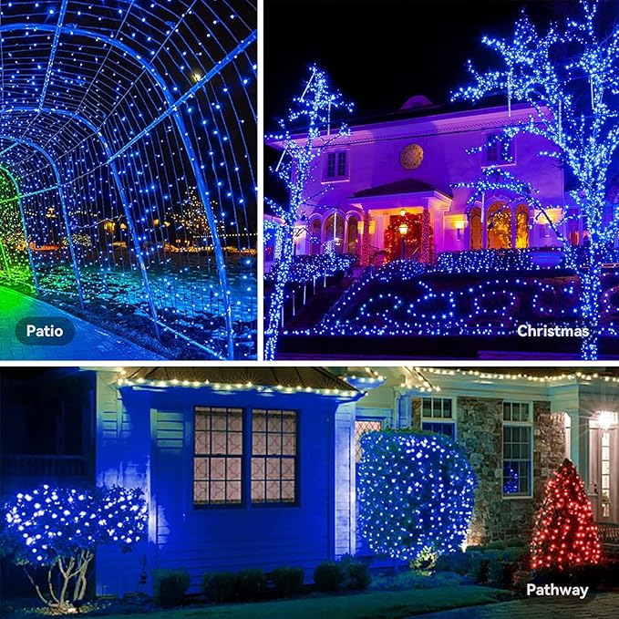 Christmas Porch String Lights, 33ft 100 LED Waterproof