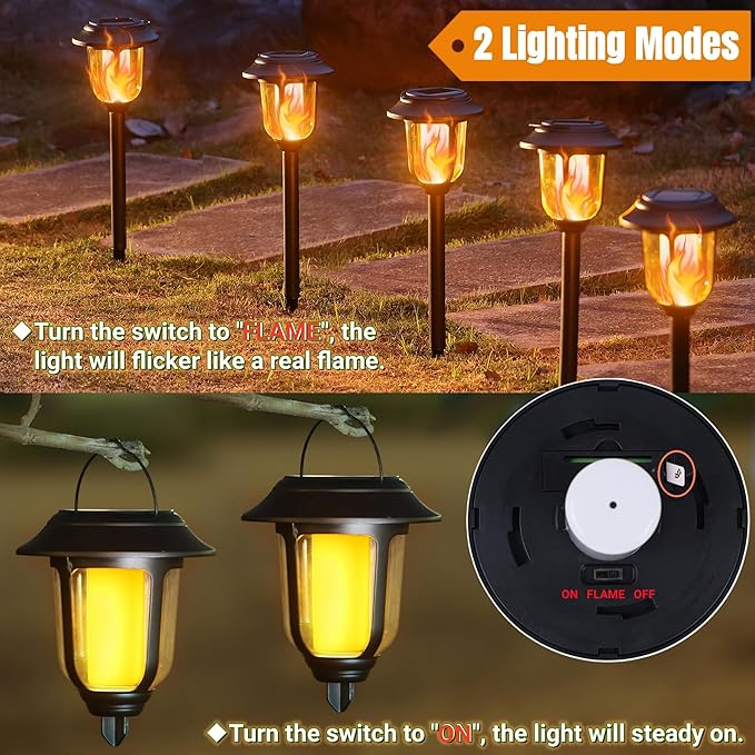 Solar Garden Path Lights 6-Pack, Waterproof