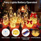 10-Pack 30 LED Christmas Twinkle Lights, 10ft Waterproof for Porch