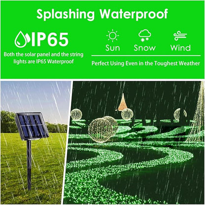 Solar String Lights Outdoor, 2 Pack 80FT 200 LED Solar Halloween Twinkle Lights Outside Waterproof Copper Wire 8 Modes Solar Fairy Lights for Garden Tree Party Birthday Halloween Decoration (Green)
