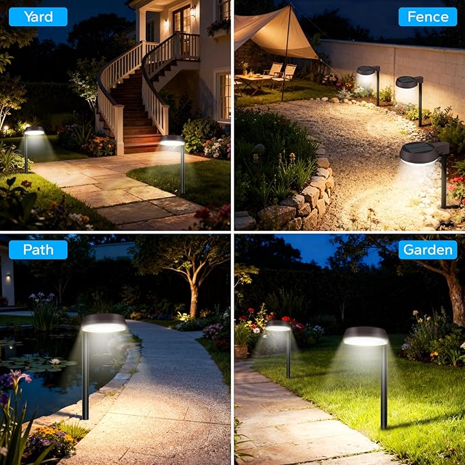 Bright Solar Pathway Lights Outdoor,Dusk to Dawn Solar Driveway Lights,Good Battery Life Yard Light for Walkway Lawn Sidewalk Outside Garden