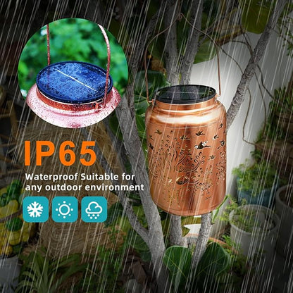 Tree of Life Solar Lanterns Outdoor Waterproof, 14.6'' Large Lamps, Upgraded 2000mAH Battery, Metal Christmas Gift, Birthday Gifts for Women Mom Grandma, Garden Yard Patio Lawn Pathway Decor