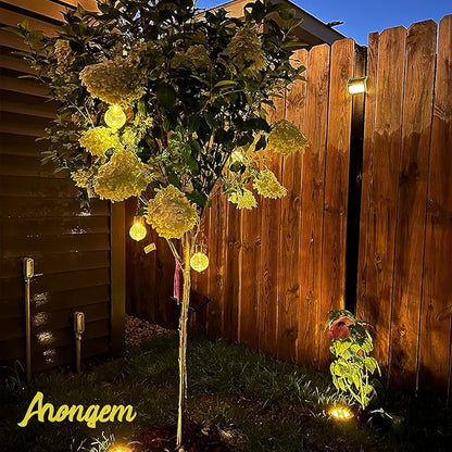Solar Hanging Lanterns Outdoor: 12 Pack Cracked Glass Ball Lights with Hook - Waterproof Warm White Fairy Globe Lighting Yard Tree Ornaments - Gardening Gifts for Mom Grandma